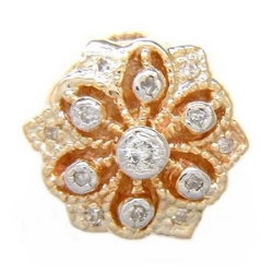 Y2492 14K DIAMOND FLOWER SLIDE 